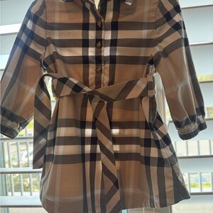 Burberry Beige and White Checkered Shirt